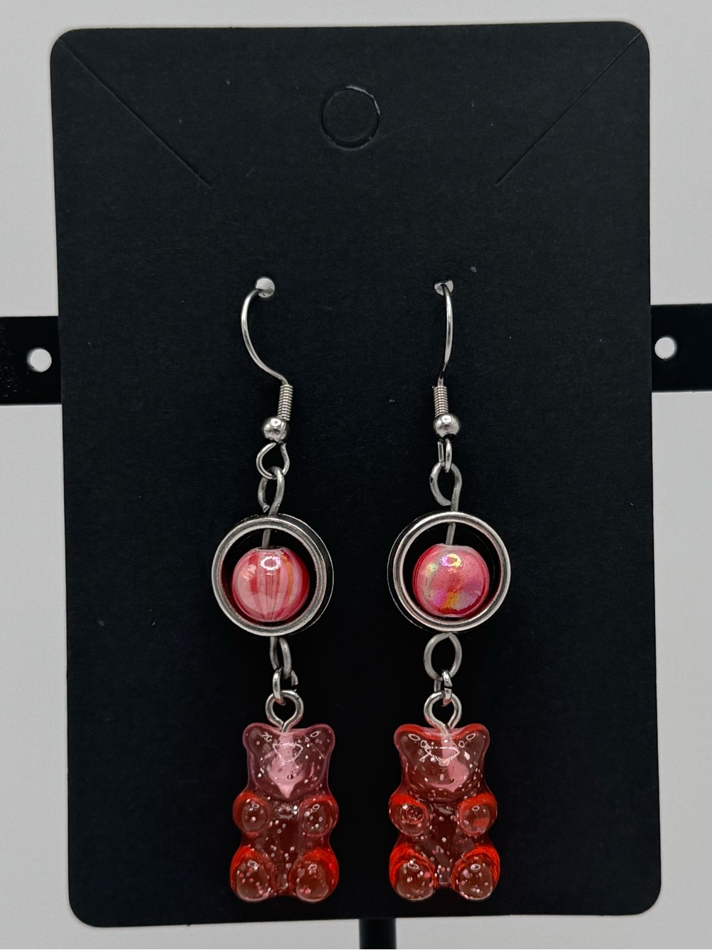 Red Gummy Bear Dangle Earrings